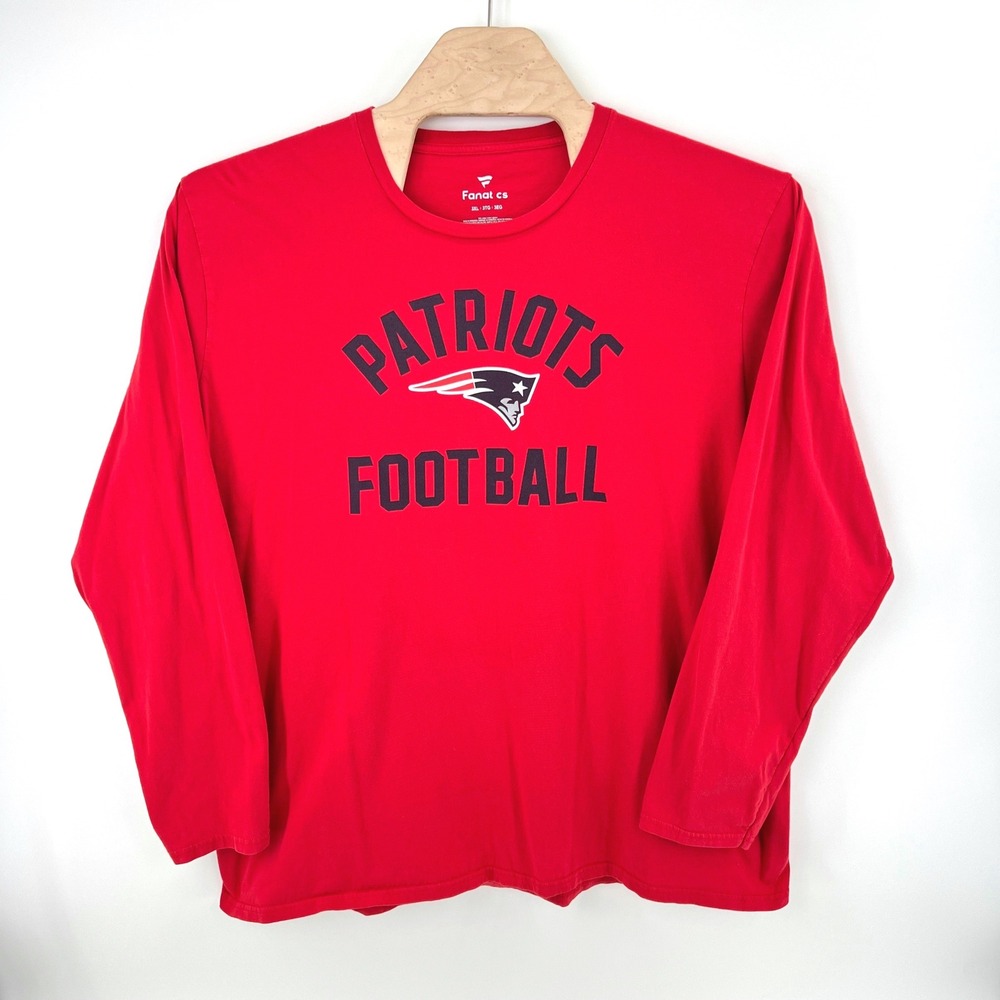 Fanatics New England Patriots Long Sleeve Tee 3XL Cotton Red NFL Football Shirt